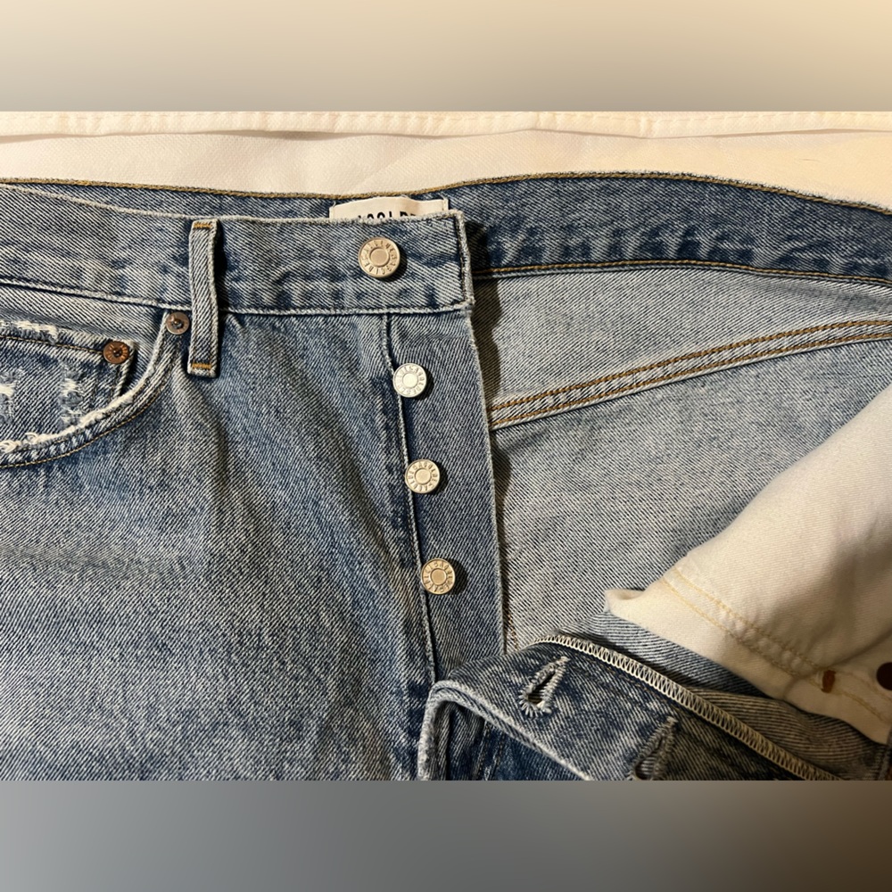 Women’s straight leg agolde blue jeans size 30 distressed 90s cut 56054 - Picture 6 of 14